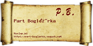 Part Boglárka névjegykártya